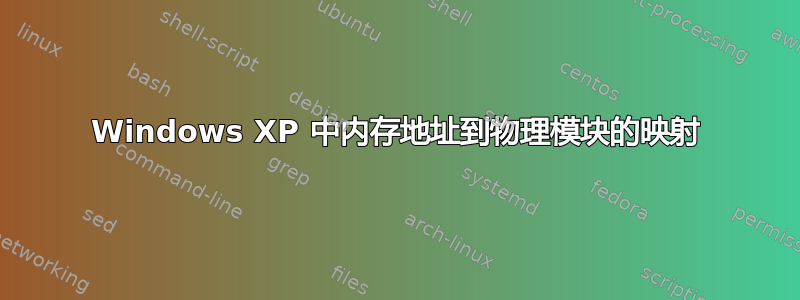 Windows XP 中内存地址到物理模块的映射