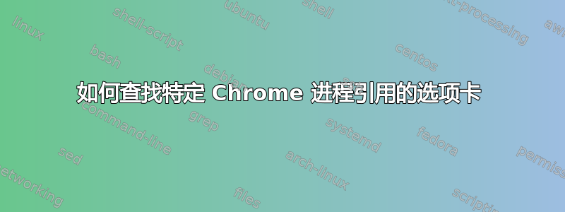 如何查找特定 Chrome 进程引用的选项卡