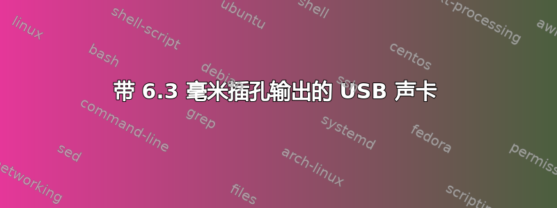 带 6.3 毫米插孔输出的 USB 声卡