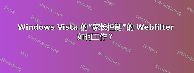 Windows Vista 的“家长控制”的 Webfilter 如何工作？