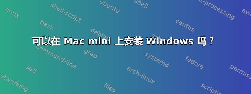 可以在 Mac mini 上安装 Windows 吗？