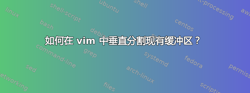 如何在 vim 中垂直分割现有缓冲区？