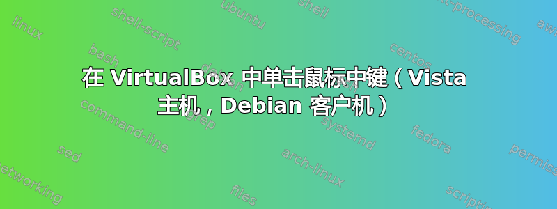 在 VirtualBox 中单击鼠标中键（Vista 主机，Debian 客户机）