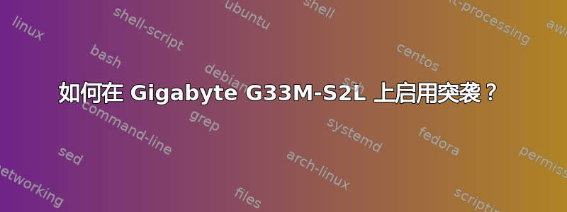 如何在 Gigabyte G33M-S2L 上启用突袭？