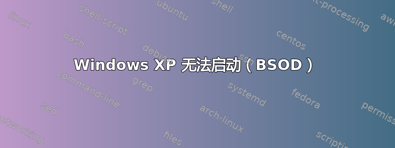 Windows XP 无法启动（BSOD）