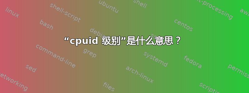 “cpuid 级别”是什么意思？