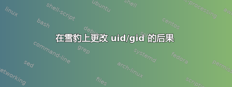 在雪豹上更改 uid/gid 的后果