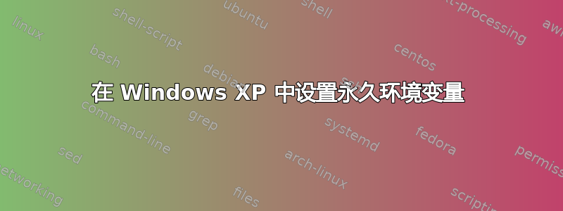 在 Windows XP 中设置永久环境变量