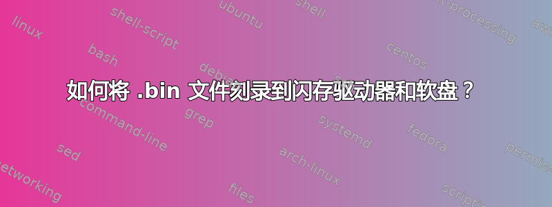 如何将 .bin 文件刻录到闪存驱动器和软盘？