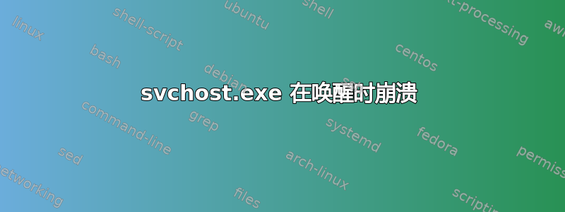 svchost.exe 在唤醒时崩溃