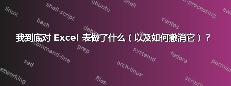 我到底对 Excel 表做了什么（以及如何撤消它）？