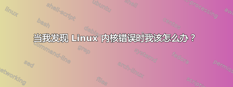 当我发现 Linux 内核错误时我该怎么办？