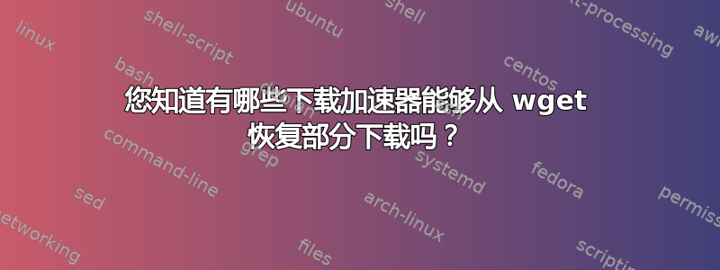 您知道有哪些下载加速器能够从 wget 恢复部分下载吗？