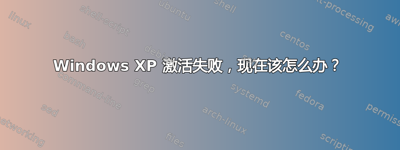 Windows XP 激活失败，现在该怎么办？