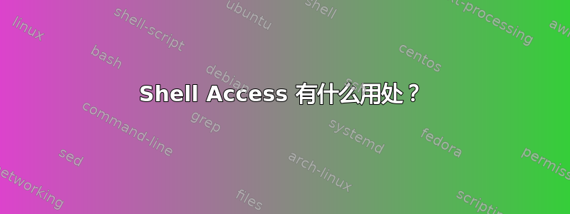 Shell Access 有什么用处？