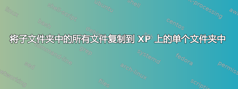 将子文件夹中的所有文件复制到 XP 上的单个文件夹中