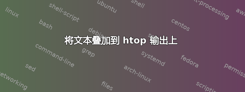 将文本叠加到 htop 输出上