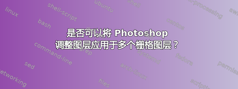 是否可以将 Photoshop 调整图层应用于多个栅格图层？