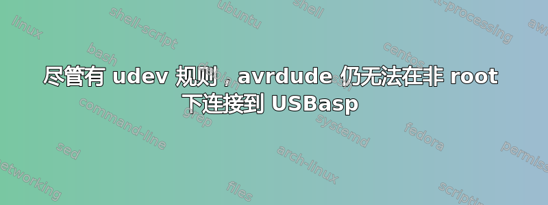 尽管有 udev 规则，avrdude 仍无法在非 root 下连接到 USBasp