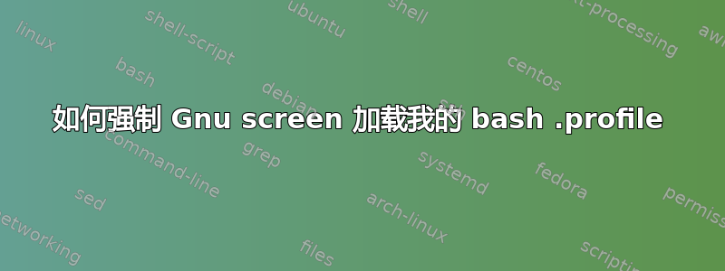 如何强制 Gnu screen 加载我的 bash .profile