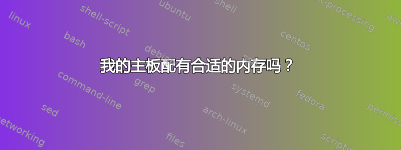 我的主板配有合适的内存吗？