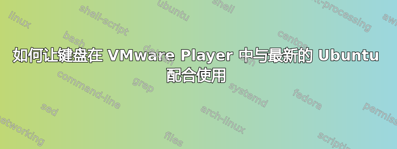 如何让键盘在 VMware Player 中与最新的 Ubuntu 配合使用