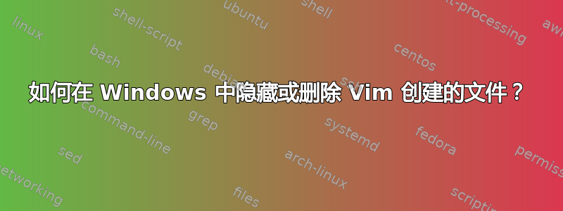 如何在 Windows 中隐藏或删除 Vim 创建的文件？