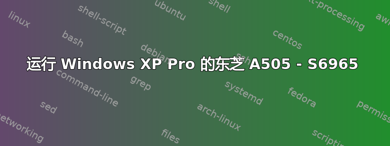 运行 Windows XP Pro 的东芝 A505 - S6965