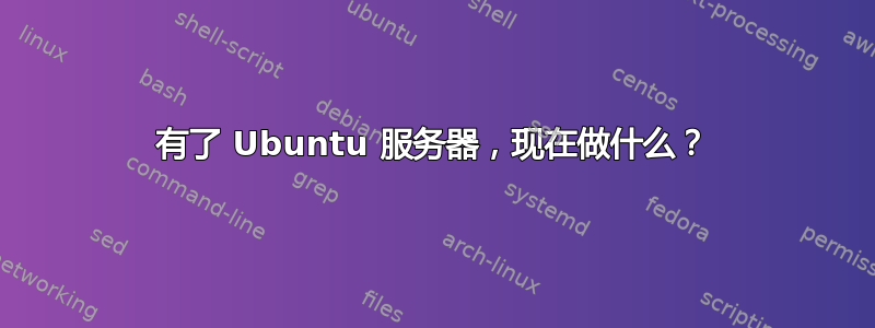 有了 Ubuntu 服务器，现在做什么？