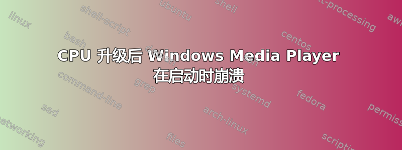 CPU 升级后 Windows Media Player 在启动时崩溃