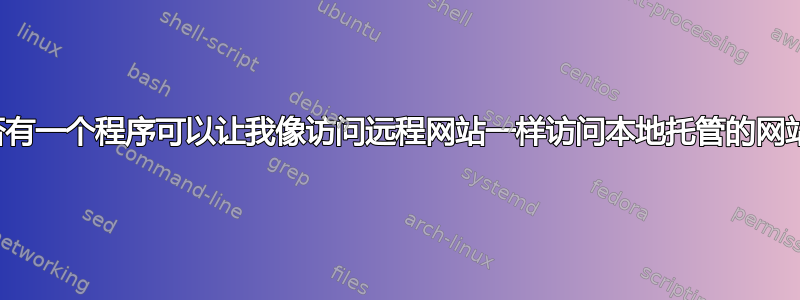 是否有一个程序可以让我像访问远程网站一样访问本地托管的网站？