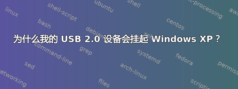 为什么我的 USB 2.0 设备会挂起 Windows XP？