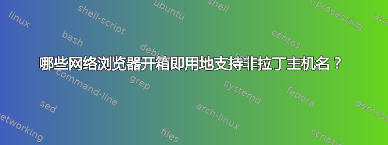 哪些网络浏览器开箱即用地支持非拉丁主机名？