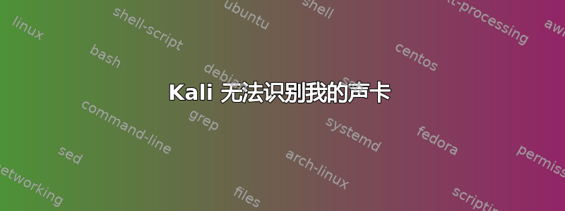 Kali 无法识别我的声卡