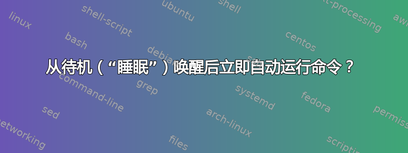 从待机（“睡眠”）唤醒后立即自动运行命令？