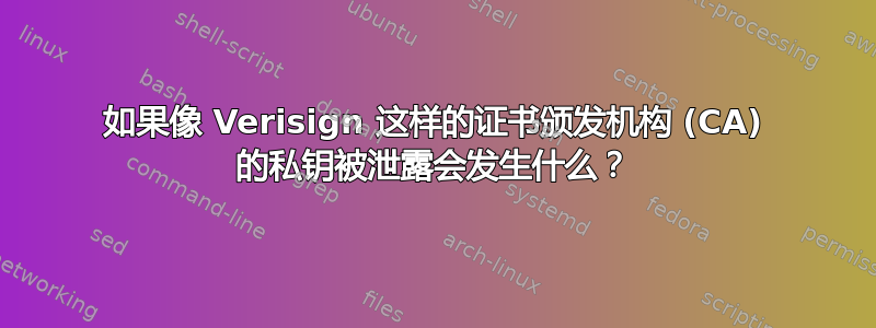 如果像 Verisign 这样的证书颁发机构 (CA) 的私钥被泄露会发生什么？