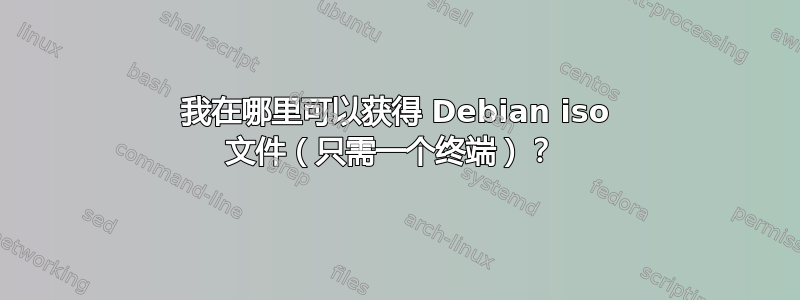 我在哪里可以获得 Debian iso 文件（只需一个终端）？ 