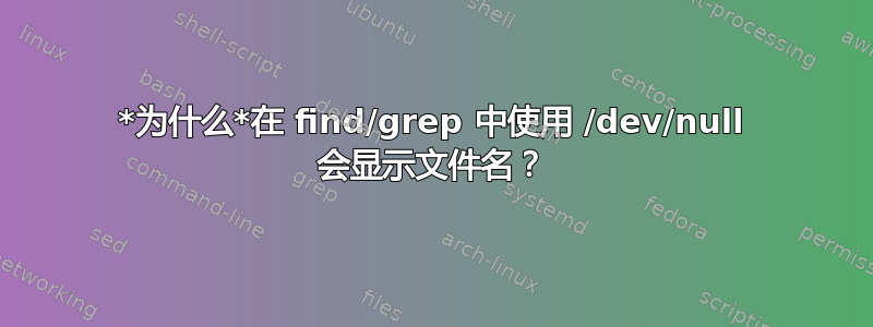 *为什么*在 find/grep 中使用 /dev/null 会显示文件名？