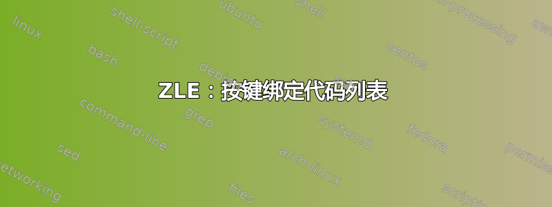 ZLE：按键绑定代码列表