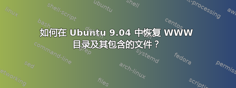 如何在 Ubuntu 9.04 中恢复 WWW 目录及其包含的文件？