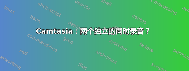 Camtasia：两个独立的同时录音？