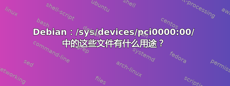 Debian：/sys/devices/pci0000:00/ 中的这些文件有什么用途？