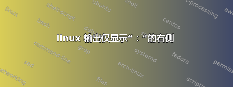 linux 输出仅显示“：”的右侧