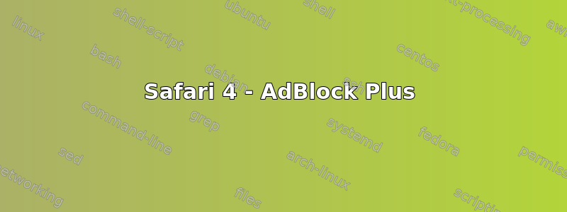 Safari 4 - AdBlock Plus