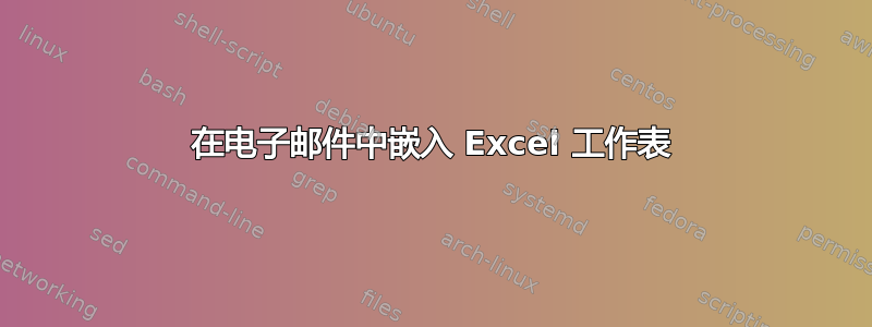 在电子邮件中嵌入 Excel 工作表