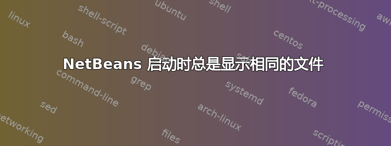 NetBeans 启动时总是显示相同的文件