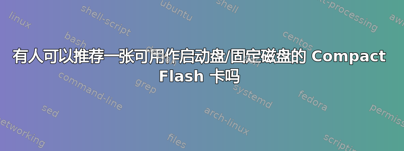 有人可以推荐一张可用作启动盘/固定磁盘的 Compact Flash 卡吗