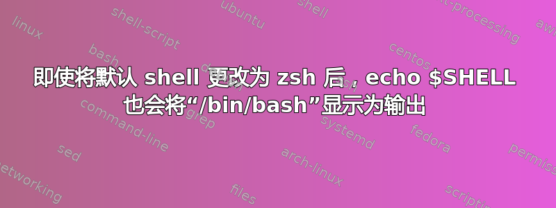 即使将默认 shell 更改为 zsh 后，echo $SHELL 也会将“/bin/bash”显示为输出