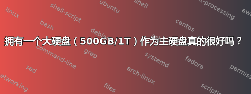 拥有一个大硬盘（500GB/1T）作为主硬盘真的很好吗？