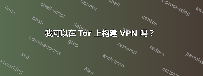 我可以在 Tor 上构建 VPN 吗？